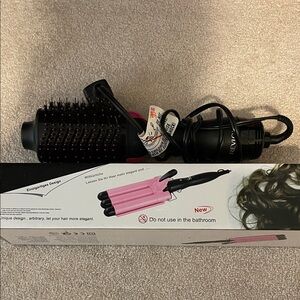 Crimper and Revlon BlowOut Brush